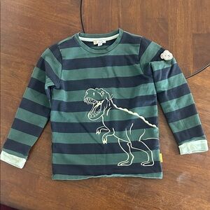 Steiff Striped Dinosaur Long Sleeve Kids Tee